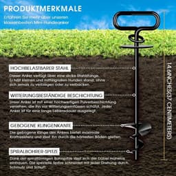 Thijox - Grondanker voor Honden - Hondenanker voor Middelgrote tot Grote Honden tot 220 lbs - Ideaal voor Tuin, Strand en Gazon - Duurzaam en Betrouwb — thumbnail 5