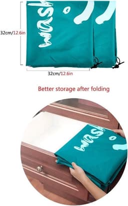 Set van 2 Waszakken van 120 Liter, Grote Vouwbare Wasmand, Ideaal voor Thuis en Reizen, Opbergzak voor Kleding en Wasgoed — thumbnail 2