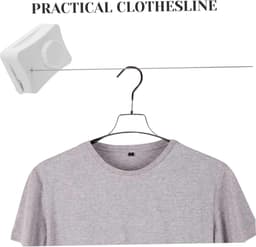 Waslijn Artefact - Drooglijn Ophangriem - Kleding Drogen - Intrekbaar Ontwerp - 5.1 Meter - Wit — thumbnail 4