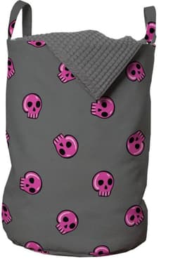 Waszak Set van 2 - Duurzaam Polyester - Handgrepen - Trekkoordsluiting - 33 cm x 50 cm - Donker Taupe Roze - Opbergmand — thumbnail 1