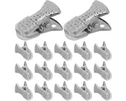 Metalen Wasknijpers - Kledingklemmen Droogrekclips - Kleding Drogen - Krokodillenpatroon Alligator - 35 Stuks - Zilver
