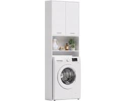 HOMCOM Over Washing Machine Cabinet-Spanplatte-Weiß
