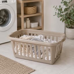 Storage Solutions Wasmand van 40 liter - 60 x 40 x 26 cm - - taupe - kunststof - wasgoed manden - huishouden — thumbnail 3