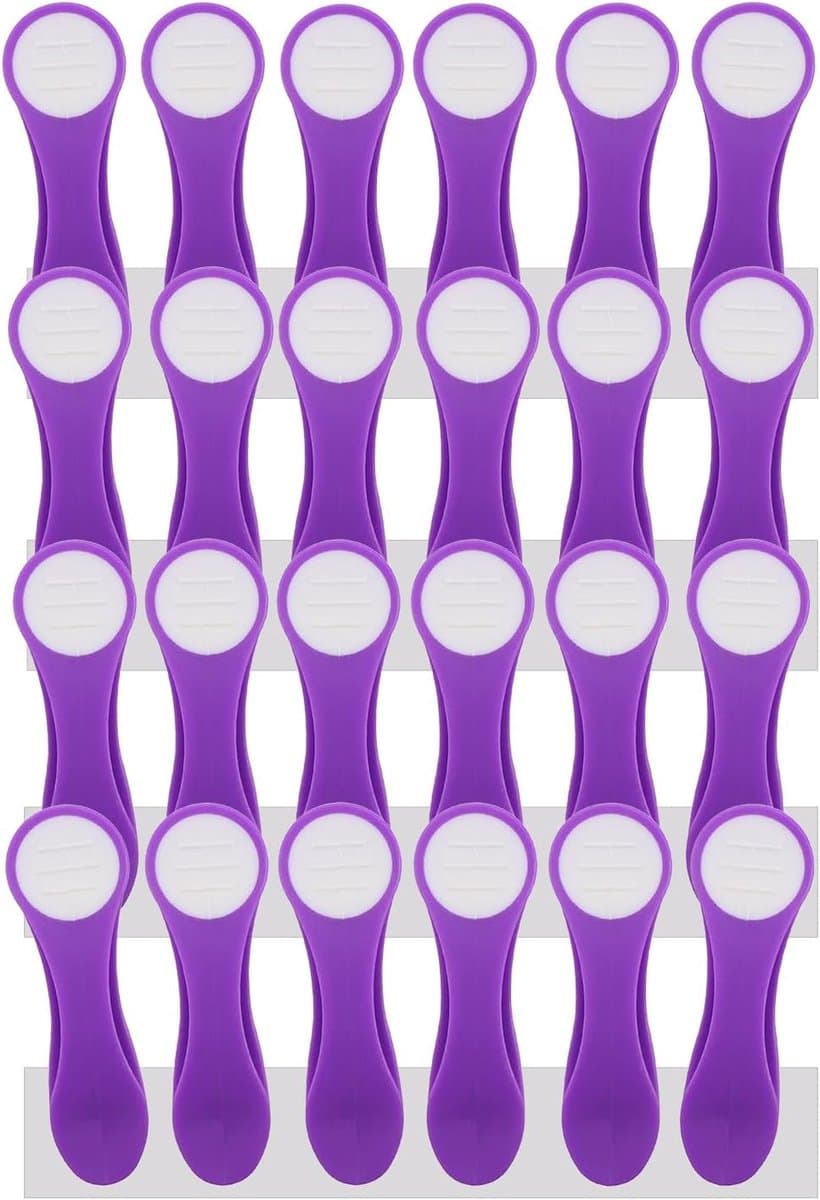 Wasknijpers, wasclips met drukveren van roestvrij staal en Soft Grip Softgrip, soft-touch, lila donkergrijs — afbeelding 1