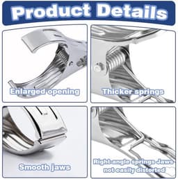 Handdoekklemmen Roestvrij Staal - Strandhanddoekklemmen - Kledingclips - Metalen Clips - Duurzaam - Goede Klemkracht - Wasknijpers — thumbnail 3