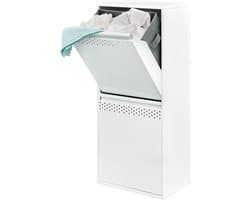 Wasmand Met 2 Vakken - Kleding Sortéér - Kleding Sorteren - Smalle Meubeluitstraling - 90 cm Hoog - Wit