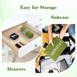 Extra grote waszak 50x70 cm voor vuile kleding, nylon opbergzak voor camping, caravan en studentenhuis — thumbnail 3