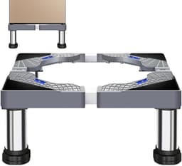 Wasmachine Verhoger - Apparaat Voetstuk - Verbeterde Ergonomie - Verstelbaar Frame - 40-60 cm - Zilver — thumbnail 1