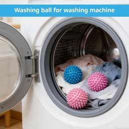 6 stuks drogerballen, wasballen, drogerballen voor wasdroger, donsjacks, drogerballen, drogerballen, wasbal voor wasmachine (blauw, wit, paars) — thumbnail 5