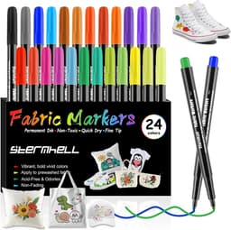 wasmachinebestendig, textielmarkeerstiften, wasbestendige stofkleur, permanente stofverf, stiften voor T-shirt, tassen, stoffen zakken en verschillende soorten textiel — thumbnail 1