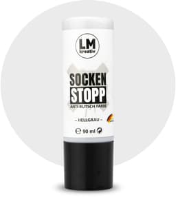 LM-Kreativ Sock Stop - Anti slip textielverf - 90 ml - Lichtgrijs - Waterbasis, latexvrij en geurloos — thumbnail 1