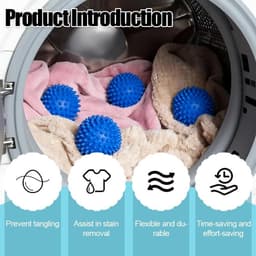 Set van 5 herbruikbare pvc-droogballen – versnelt het drogen van je wasgoed en verminder kreukels van kleding met deze praktische wasballen voor wasmachine en droger — thumbnail 3