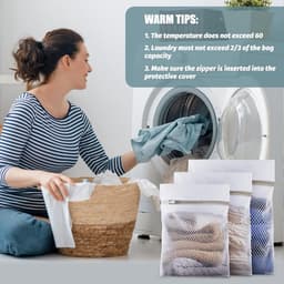 Waszakken van mesh, wasnet met ritssluiting voor delicate kleding, beha, lingerie, ondergoed, schoenen — thumbnail 4