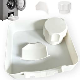KZQ Afvoerbak voor wasmachine - Afvoerbak voor wasmachine met voorlader - Afvoerbak - Dekselopener - Geleidingslamellen - 17,8 x 17,8 x 5 cm - Geschikt voor kelders, appartementen, stacaravans en garages - 3-delige set — thumbnail 1