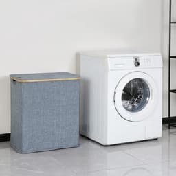 VALI® Wasmand - 140L - Wasmanden - Wasmand 2 Vakken - Grijs - 44cm x 33cm x 4cm — thumbnail 4