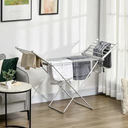 DayeLabel - Elektrisch Wasrek met Verwarming 230W - Opvouwbaar Wasrek - Verwarmd Droogrek - 144×53×91cm - Zilver — thumbnail 3