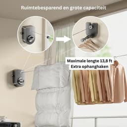 CRLYN® Waslijn Uittrekbaar - Drooglijn Oprolbaar - Roldrooglijn — thumbnail 3