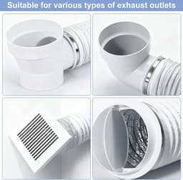 Afvoerslang Flexibel - Afzuigbuis Ventilatie - Lucht Verplaatsen - Vlamvertragende Coating - 100 mm x 25 m - Wit — thumbnail 4