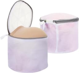 Set van 2 wasnetten voor lingerie, sokken en ondergoed - ronde waszak met rits voor veilig wassen en reizen — thumbnail 1