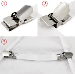 Elastische strijkplankovertrekspanners, hoekhouders voor lakens, klemmen voor lakens/bankhoezen/tafelkleden, laarzenclips, broekspijpklemmen (wit, 4 stuks) — thumbnail 4