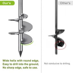 SnelShoppen - Stabiel Grondanker Grondpen Metalen 45cm Spiraal Stormanker voor Trampolines, Schommels, Camping, Schuren, Honden, Carport, 2 Pak — thumbnail 5