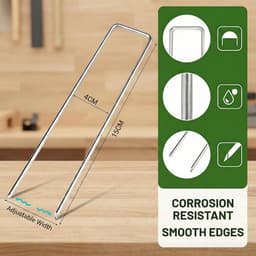 Grondankers 50 stuks - 150 mm x 40 mm - Gegalvaniseerd en roestvrij - Ideaal voor tuin en tent - ShopVlot — thumbnail 5