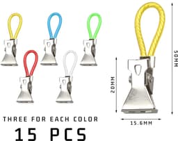 Dailygoods - 15 Stuks Kleurrijke Metalen Clips voor Theedoeken en Handdoeken - Multifunctionele Handdoekclips — thumbnail 2