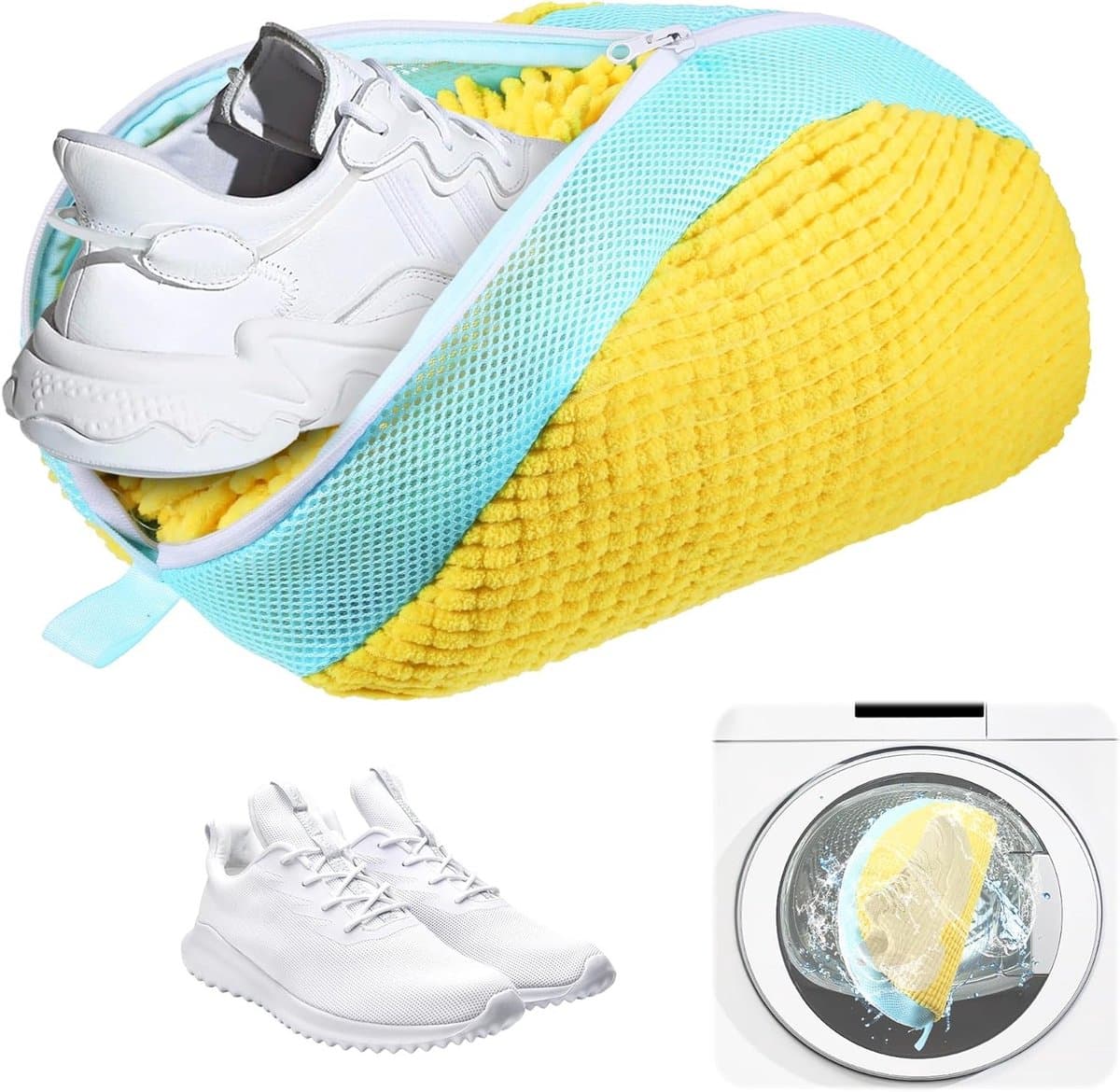 Schoenwaszak voor de wasmachine, multifunctionele bescherming voor schoenen, ideaal voor delicate schoenen en sportieve modellen — afbeelding 1