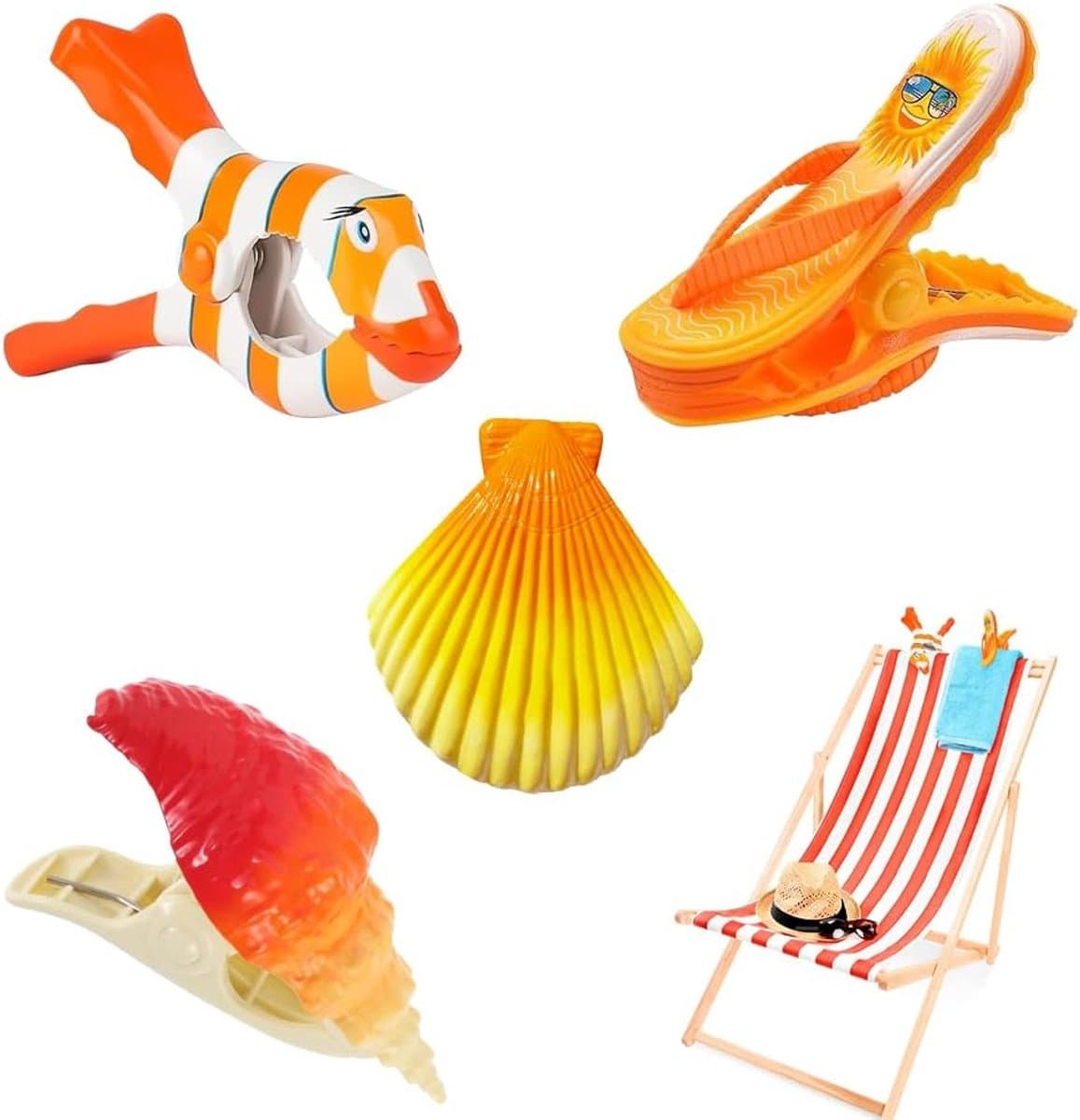 SnelShoppen - Beach Towel Clips - Grote Creatieve Handdoek Klemmen - Plastic Towel Clamps voor Strandstoelen - Ideaal voor Strand, Camping, Tuin en Zw — afbeelding 1