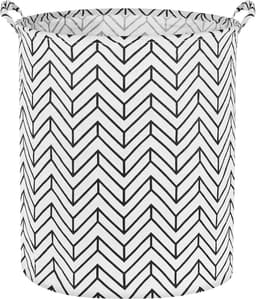 Wasmand - Katoenen Wasmand - 40×50cm - Opbergmand - met Handgrepen - Opvouwbare Opbergmand - Wassorteerder - voor Speelgoed en Wasgoed - Wit — thumbnail 1