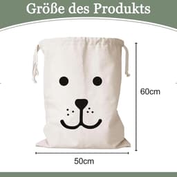 Set van 2 Katoenen Waszakken met Trekkoord - 60 x 50 cm - Ideaal voor Kleding, Speelgoed en Organisatie — thumbnail 4