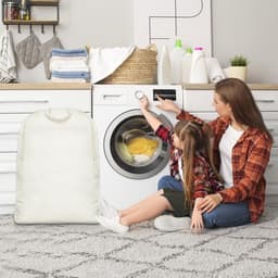 SnelShoppen - Set van 3 Katoenen Linnen Trekzakken voor Slaapkamer, Thuis, Hotel, Wasruimte, Wassen en Drogen, Multifunctioneel, 46x26x70 cm — thumbnail 5
