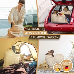 Solidchoice - Waszakken Set van 2, 50 x 75 cm, Katoen met Trekkoord — thumbnail 3