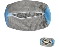 Wasnetjes met ritssluiting - Grijs - 39 x 19 cm - Chenille Waszak voor Schoenen - Herbruikbaar en Draagbaar