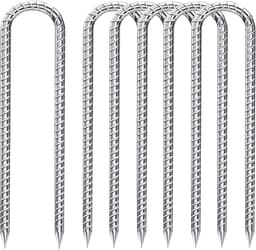 Schroefharingen - Zilver - 30 cm - Verzinkt Stalen Grondankers - Voor Camping en Tuin — thumbnail 1