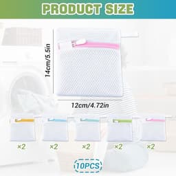 10 Kleine Waszakken voor de Wasmachine, Ideaal voor Sokken, Lingerie en Reizen, Met Honingraatstructuur en Verborgen Rits, Perfect voor Organisatie en Opbergen — thumbnail 4
