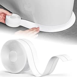 5 m zachte plint, zelfklevend, wit, pvc, doucheafdichting, plint, waterdicht, badkamer, plakband, zelfklevend, geschikt voor keuken, toilet, schimmelbestendig, afdichting — thumbnail 1