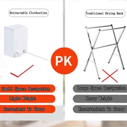 Retractable waslijn 4.2M - onzichtbare waslijn - niet-sagend ontwerp - perfect voor binnen en buiten - ShopVlot — thumbnail 5