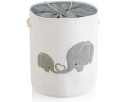 SnelShoppen - Baby wasmand voor kinderkamer 58L - Extra grote grijze opbergmand met ritssluiting voor speelgoed, kinderspeelgoed, was en cadeau - Idea