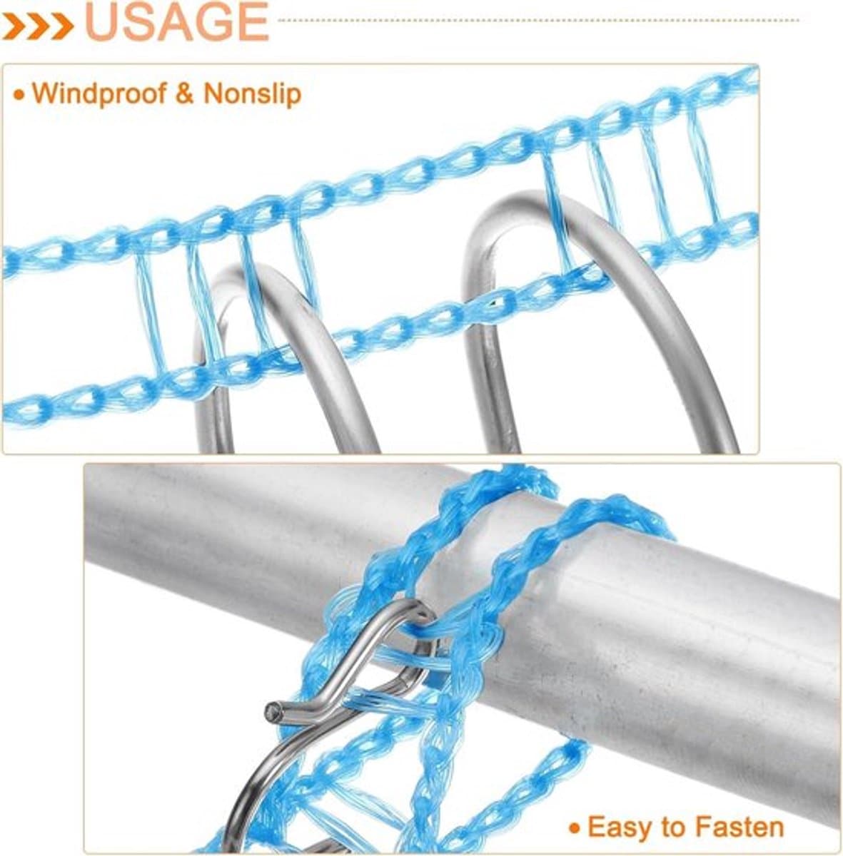 Draagbare waslijn voor binnenkleding drogen - 2 stuks - 4 meter nylon touw - winddicht - reizen, kamperen, wasgoed - wit. — afbeelding 1