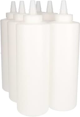 6 x Knijpbare Doseerfles 750 ml wit met Tuitdop naturel- BPA Vrij - Niet Breekbaar - Plastic Flesjes Navulbaar - Met Dop - Lege Flessen - 6 stuks — thumbnail 2