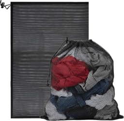 Waszakken voor wasgoed, net, 70 x 90 cm, grote waszakken met trekkoord, herbruikbaar, voor wasmachine, jas, beddengoed, ondergoed, kleding — thumbnail 1
