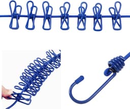 Dailygoods- Waslijn Uittrekbaar - Compact - 1,8 m - 12 Pinnen - Haken - Draagbaar - Ideaal voor Vakantie - Drooglijn — thumbnail 5