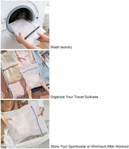 Dailygoods- Waszak 40 x 50 cm - Waszakken voor wasgoed - Waszak groot - Wasnet - Duurzaam materiaal - Gemakkelijke ritssluiting — thumbnail 3