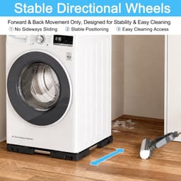 SnelShoppen - Washing Machine Base met 16 Unidirectionele Wielen, Transportroller, Verstelbaar Pedestal voor Wasmachine, Droger, Koelkast, Vriezer, An — thumbnail 4