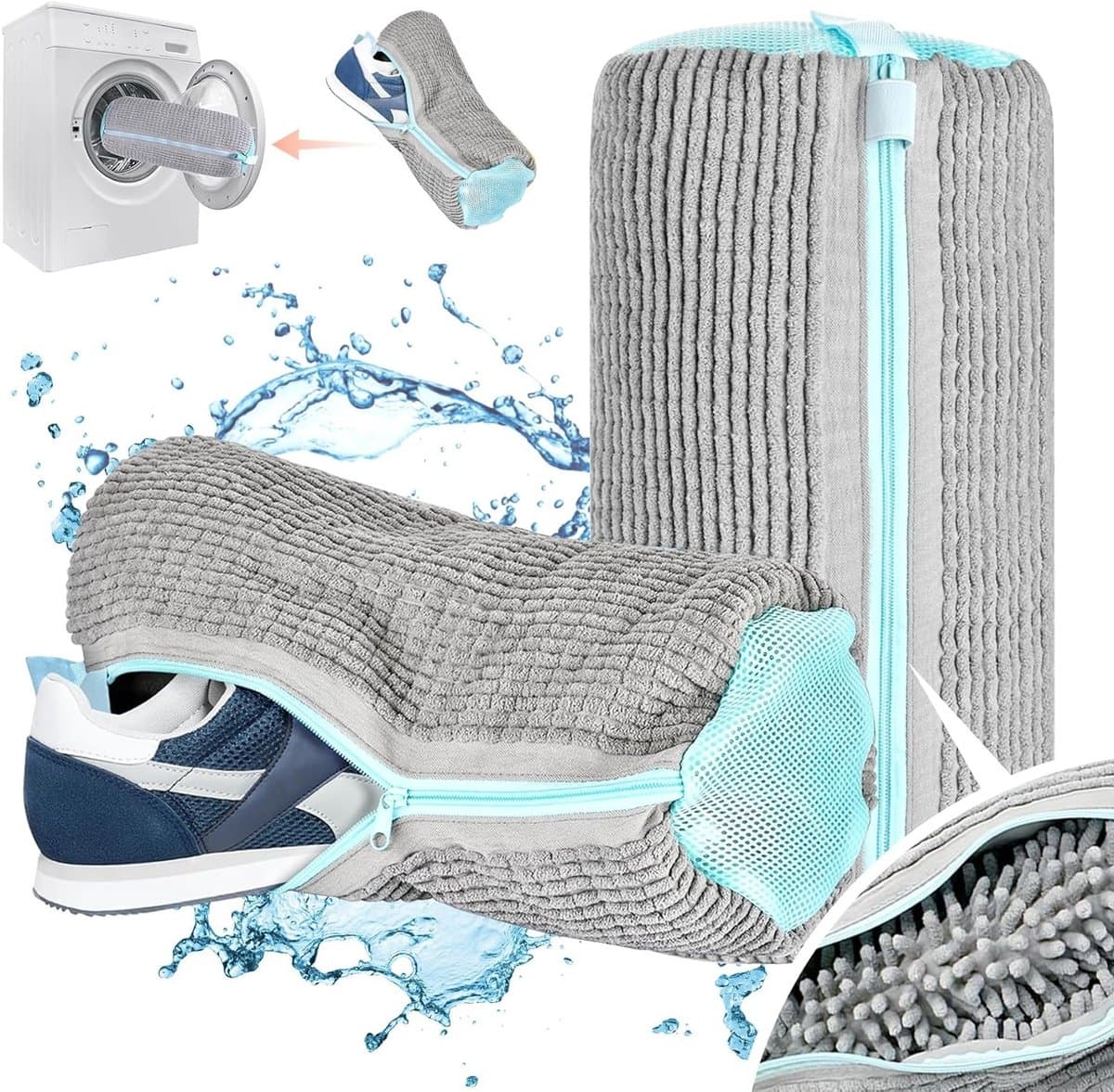 Herbruikbare Waszak voor Schoenen, 2 Stuks, Mesh Tas voor Wasmachine, 39 x 19 cm, Beschermt Schoenen en Verhoogt Wasresultaat — afbeelding 1