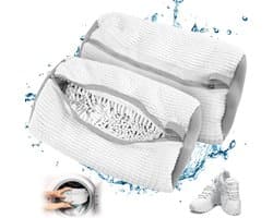Schoenwaszak voor Sneakers - Set van 2 - Waszak voor Schoenen met Rits - Antideformatie en Ademend Mesh voor Effectieve Reiniging