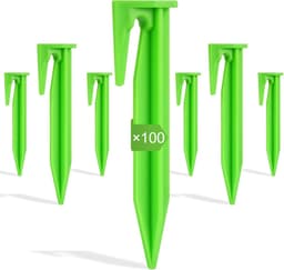 SnelShoppen - Robotic Lawnmower Pegs en Kabelbevestigingshaken - 100 Stuks Grondpinnen - 8.5 cm Groen - Voor Robotgrasmaaier en Limietkabel — thumbnail 1