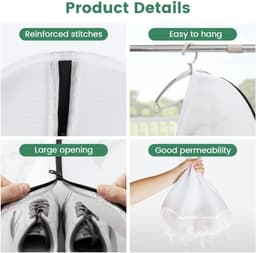 Laundry bag for shoes, sneakers, 2 pieces mesh shoe bag, washing machine with zip, laundry bag, laundry bag, shoe wash - ShopVlot — thumbnail 5