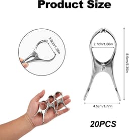 Solidchoice - Set van 20 Grote Roestvrijstalen Wasknijpers voor Diverse Toepassingen — thumbnail 4